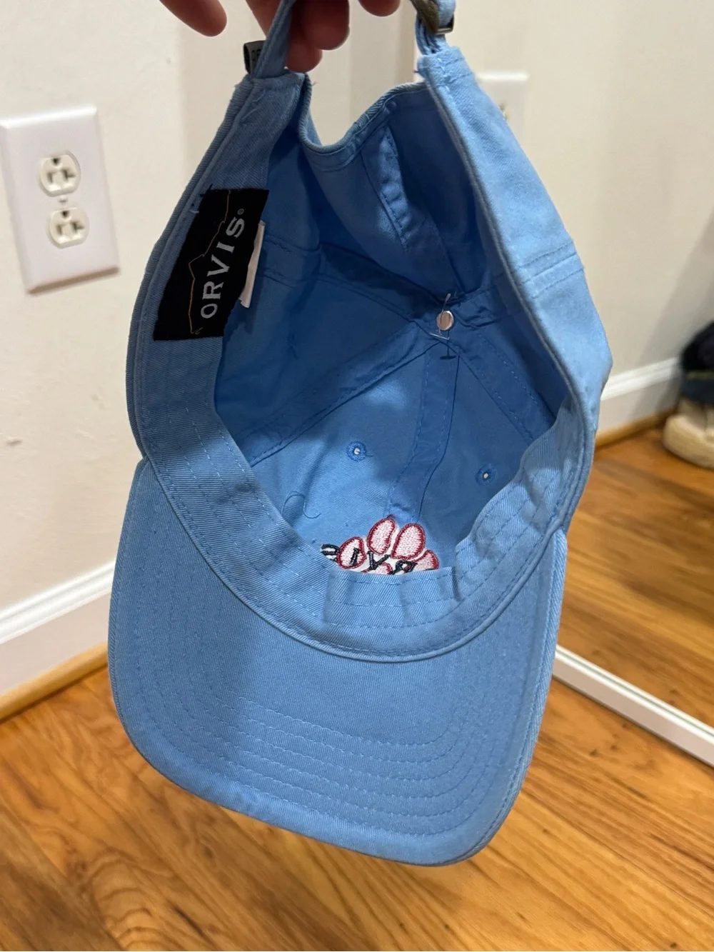 Orvis Light Blue Cap with Red Paw Logo